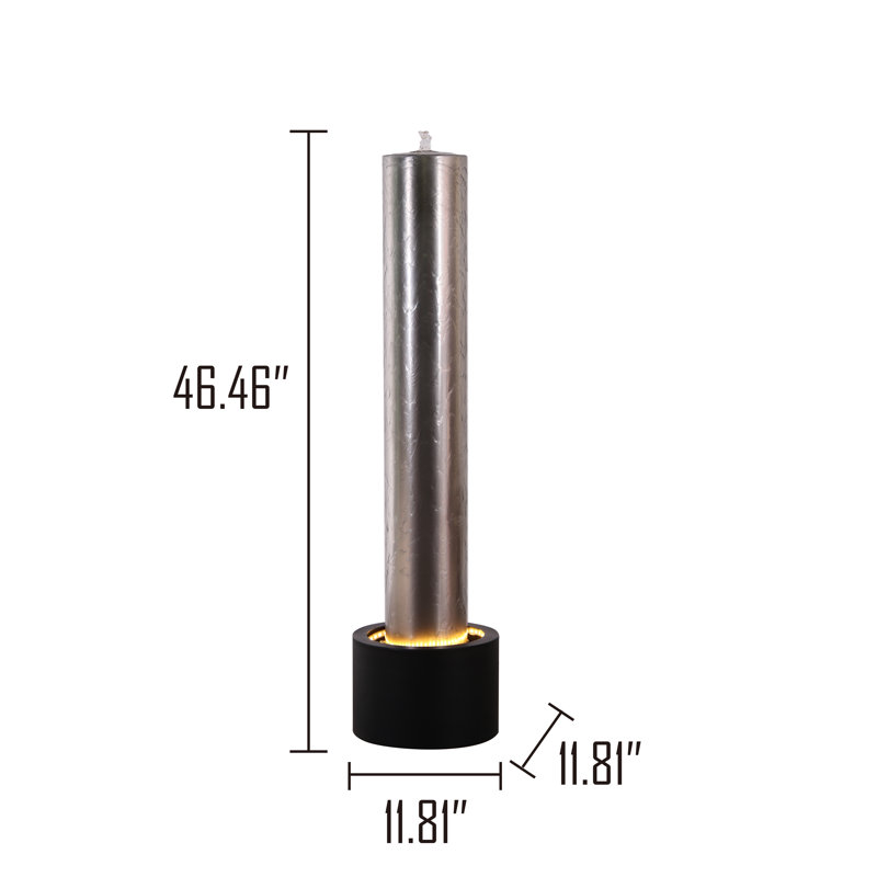 Stainless Steel Pillar Fountain with LED Strips