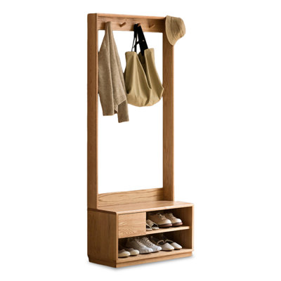 Burlywood Solid Wood Bench