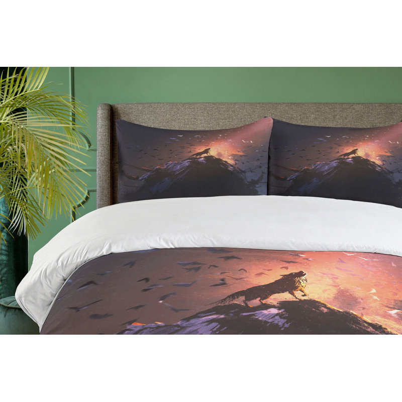 Rustic Polyester Duvet Cover, Queen Duvet Cover + 2 Standard Shams