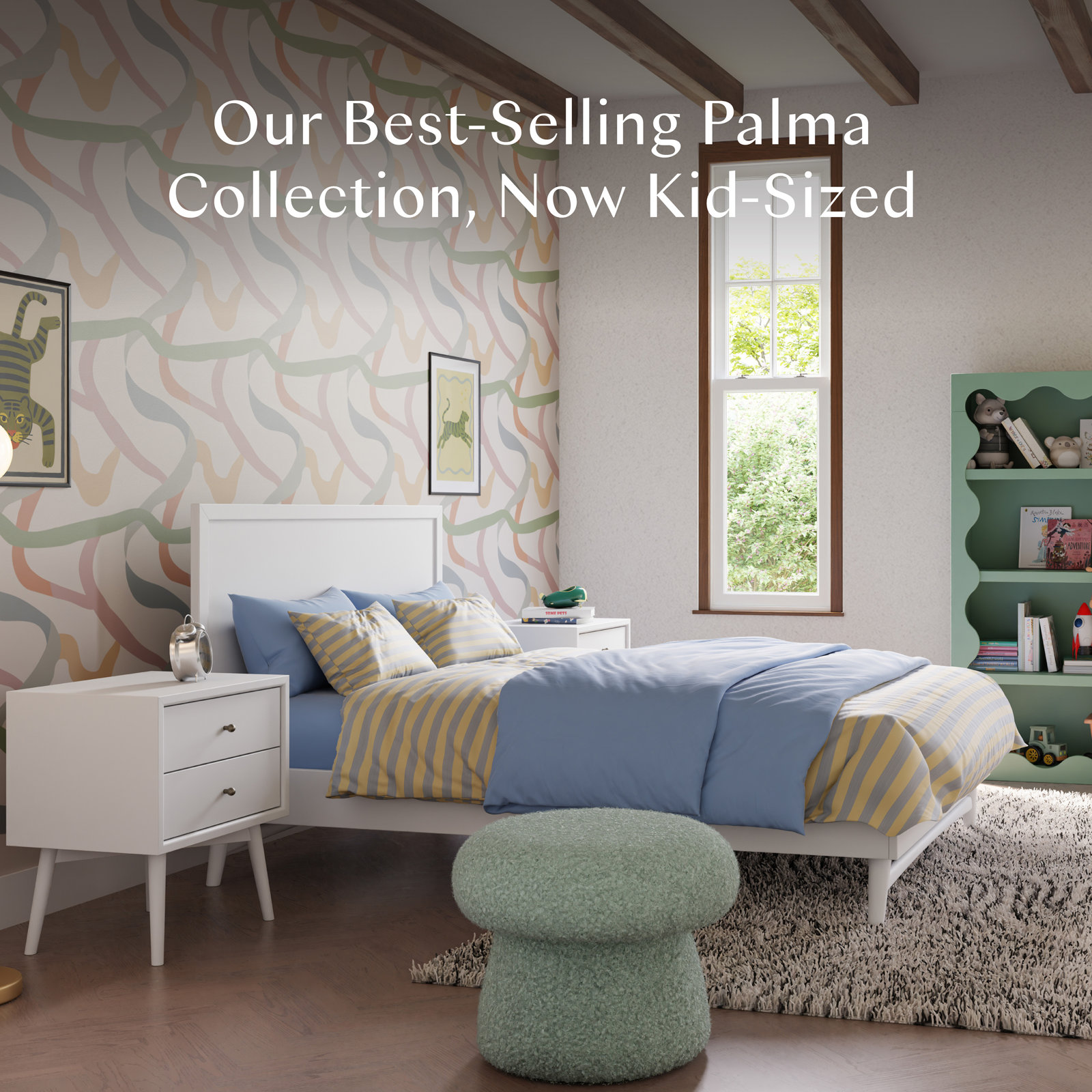Palma Platform Bed, White, Full