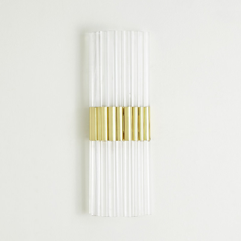Acrylic Sconce-Brass-HW, Brass
