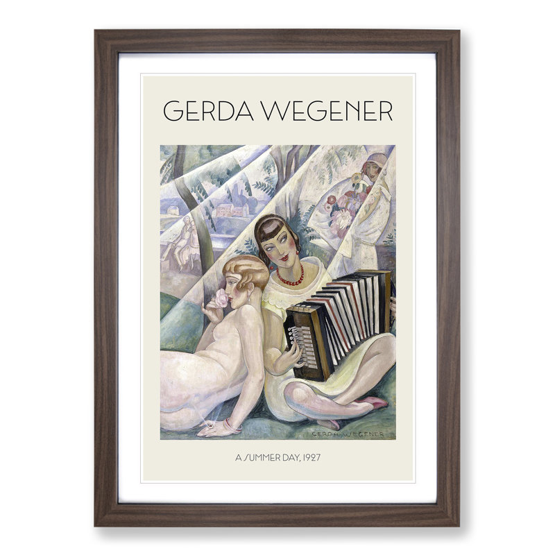 A Summers Day by Gerda Wegener - Picture Frame Painting, 36cm H x 27cm W x 2cm D, Walnut Framed