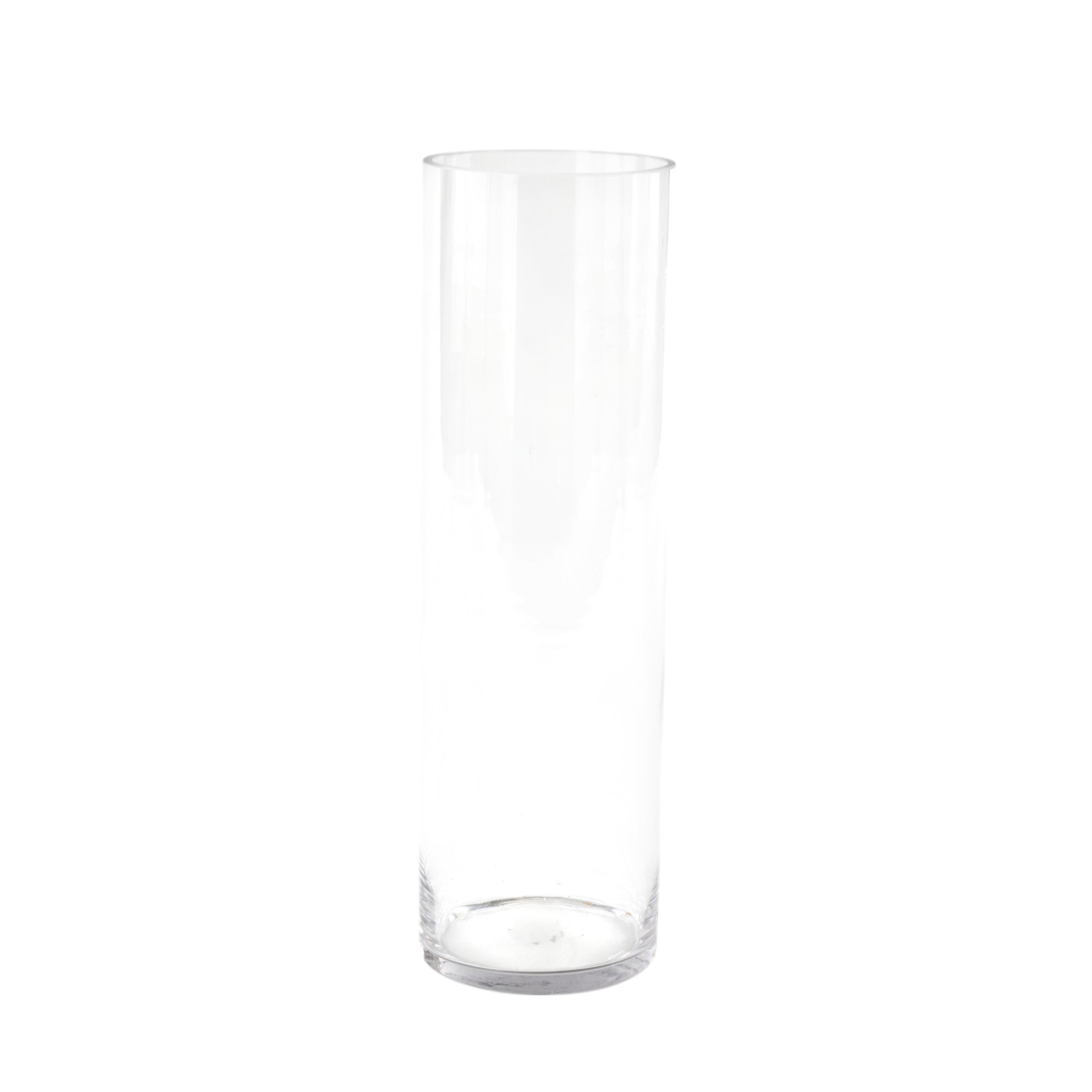 Cole and Grey Glass Tall Minimalistic Clear Decorative Vase, 19.55" H x 5.9" W x 5.9" D