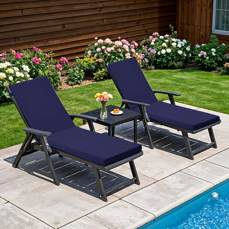 Outdoor Sun Lounge Cushion, Blue