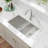 36" L x 19" W Stainless Steel Undermount 50/50 Double Bowl Kitchen Sink with Low Divider, Sink Grid, Strainer & Roll-Up Rack