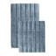 2 Piece Bath Mat Set - Ivory Solid Striped Bathroom Mat Soft Plush Thick-905721558