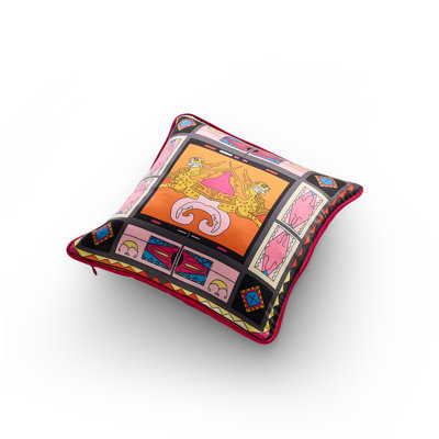 Zeugma Mosaic Printed Silk Pillow
