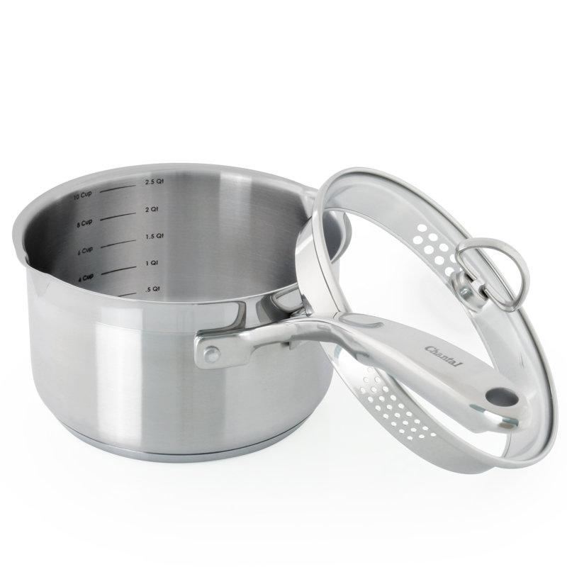 Chantal Induction 21 Steel® 2.5 qt. Stainless Steel Sauce Pan with Lid