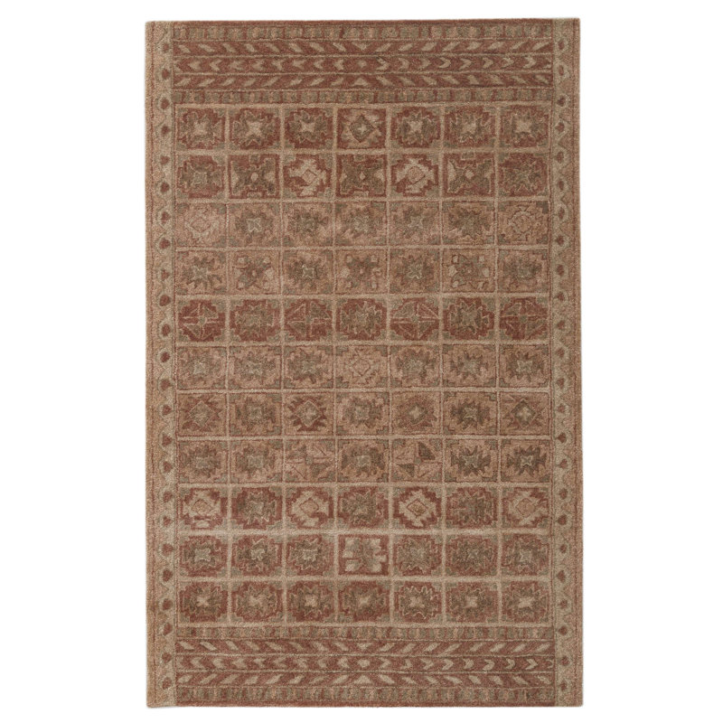Tapis d'intérieur en laine touffeté à la main Esther, Rectangle 8 pi 9 po x 11 pi 9 po