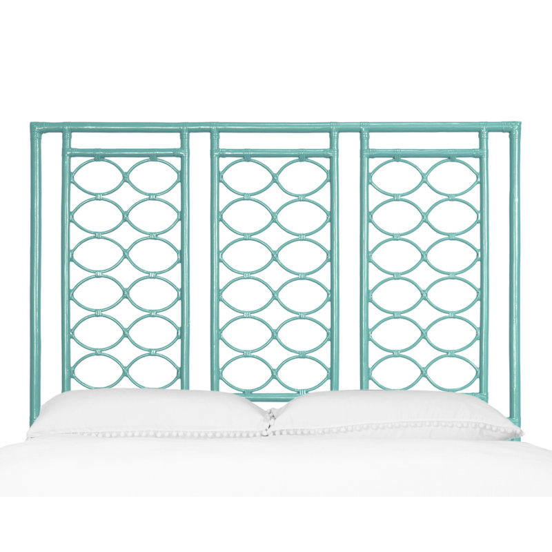 Infinity Wicker/Rattan Open-Frame Headboard, Turquoise, Queen