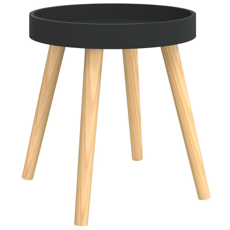 Solid Wood End Table, Black