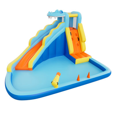 Jeu gonflable gonflable, glissade d'eau gonflable 11,6 x 13,1 x 7,7 pi, château gonflable avec zone de rebond, mur d'escalade, piscine et jet d'eau, pour 3 à 4 enfants de 3 à 8 ans