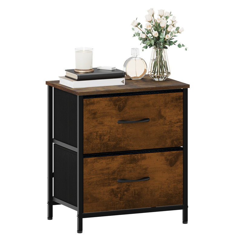 Grandison 2 Drawer Storage Drawer, Brown/Black
