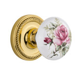 Rope White Rose Interior Mortise Door Knob