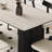 Simple artistic rock slab dining table chair set-111712117