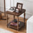 20"W Wood End Table with Turned Legs and Lower Shelf, Traditional Style