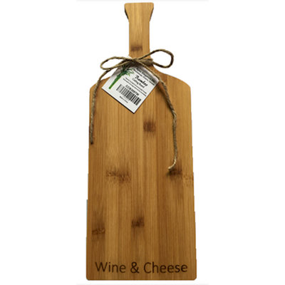 Prep & Savour Bamboo Wine and Cheese Engraved Cutting Board