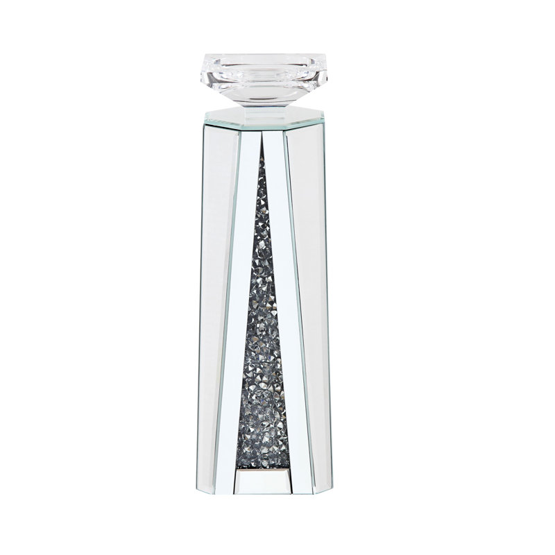 Bougeoir en verre Wasser, H 16 po x l 4 po x P 4 po