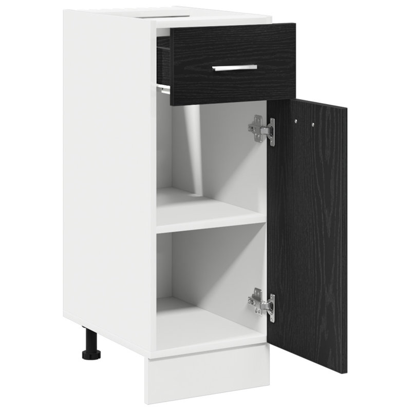 Kitchen Cabinet Black Oak Engineered Wood, 81.5cm H x 30cm W x 46cm D