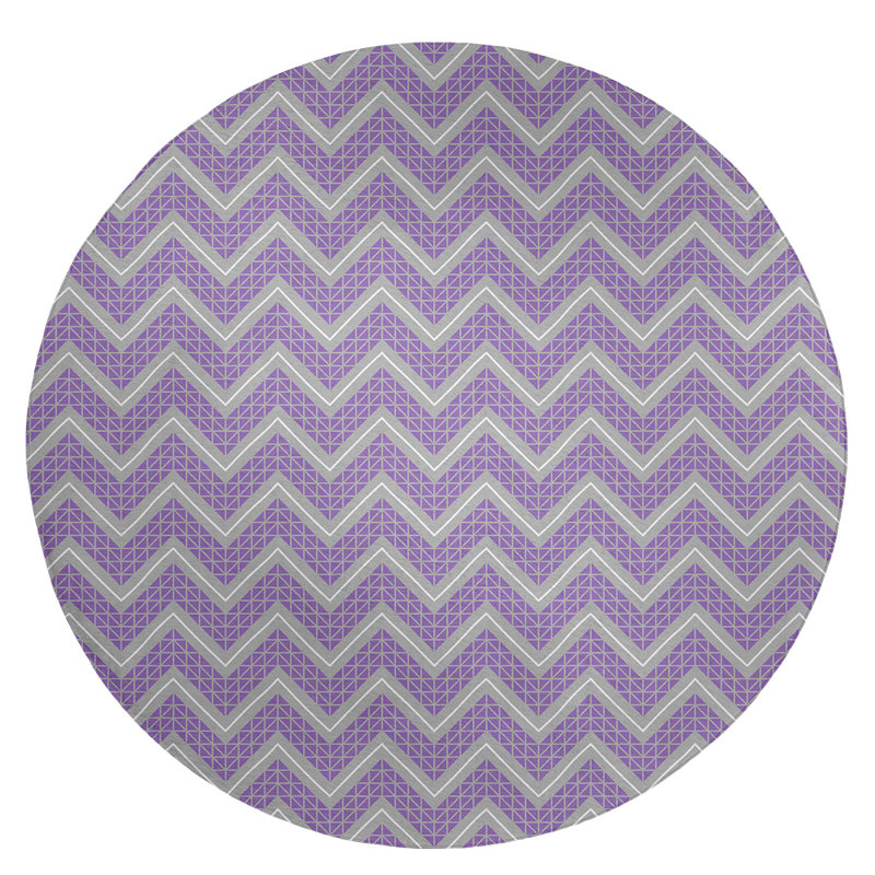 Chenille Chevron Indoor Rug, Round 5'