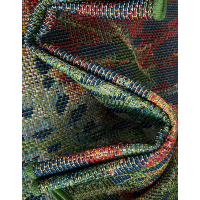 Floral Indoor / Outdoor Rug, Round 7'10"