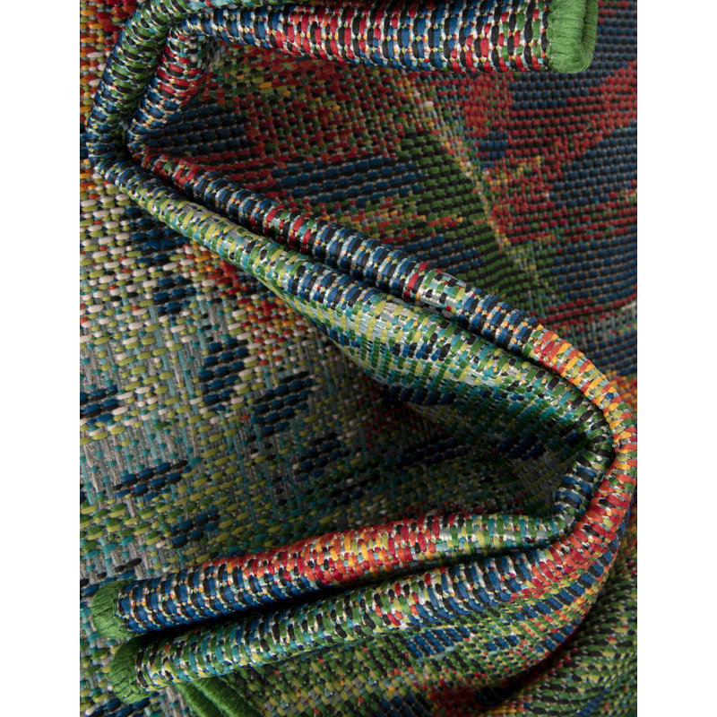 Tapis intérieur / extérieur en polypropylène tissé à la machine Izabella, Rond 3 pi 3 po