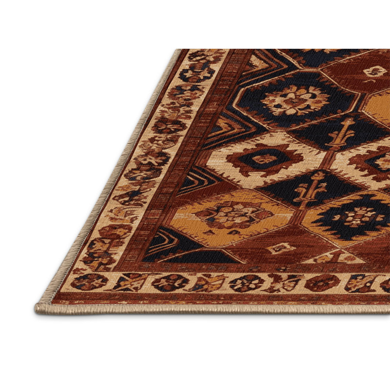 Tapis brun lavable à la machine, Rectangle 6 pi x 9 pi