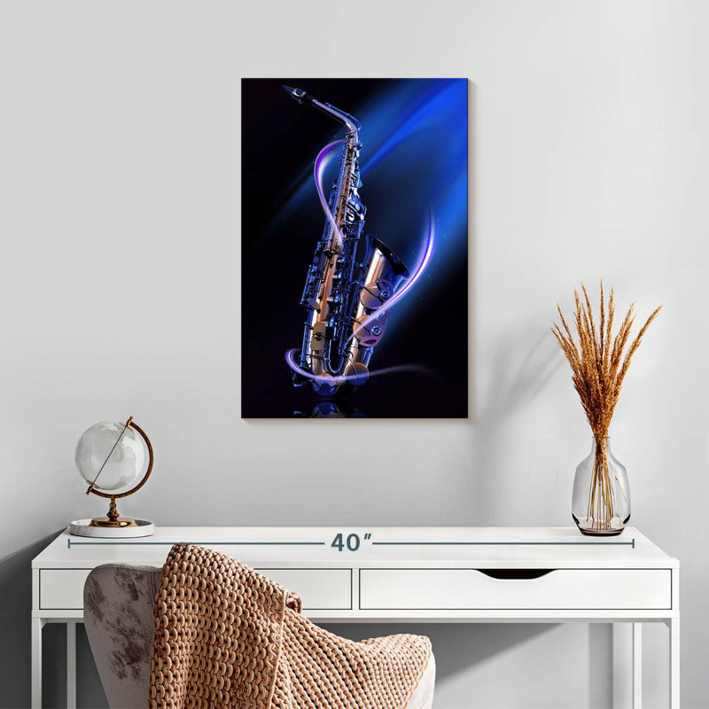 Saxophone lumineux Abarca, H 24 po x l 16 po