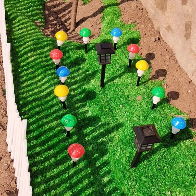 Lumières solaires à champignon, panneau solaire à DEL (8 en 1)