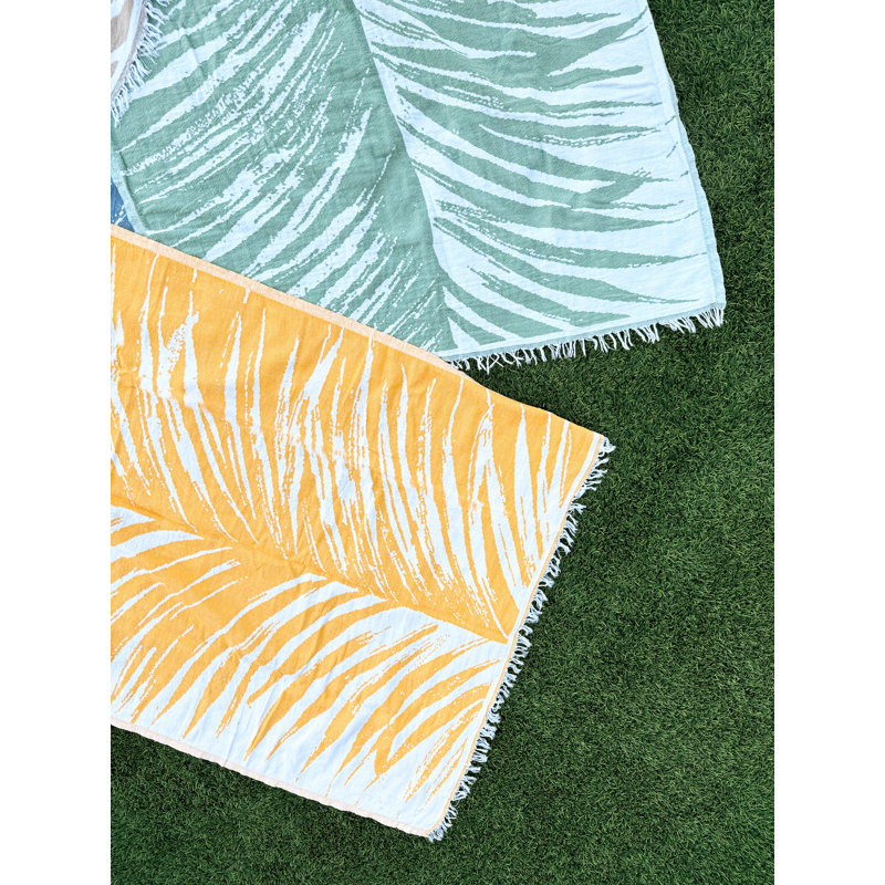 Serviette de plage en coton tropical, Vert