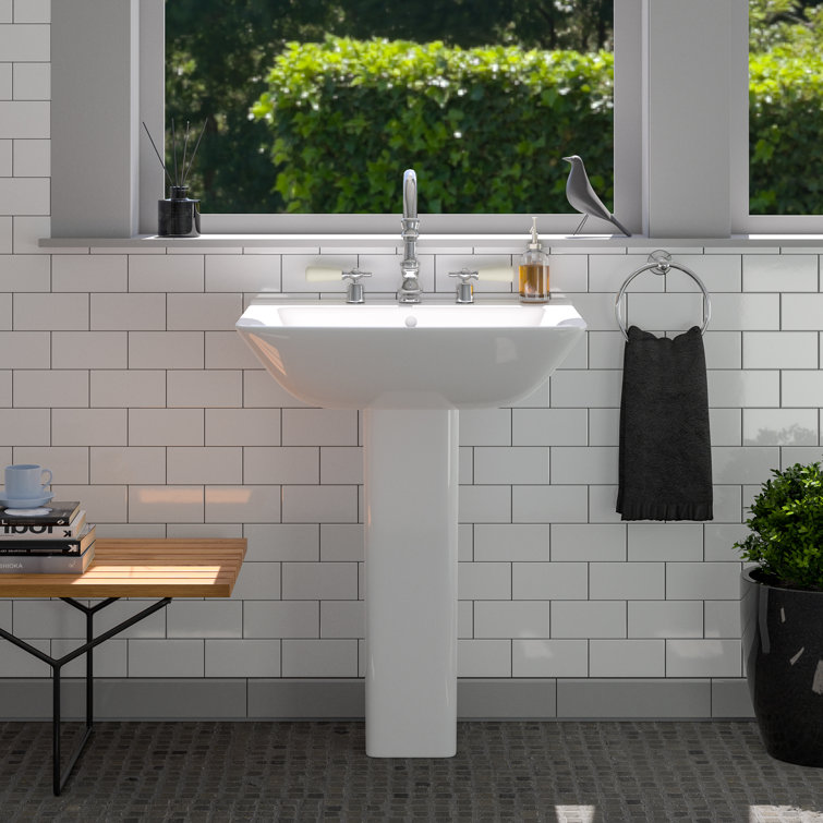 Barclay Eden White Vitreous China Rectangular Bathroom Sink with Overflow
