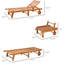 Outdoor Folding Chaise Lounge Chair Recliner With Wheels, Acacia Wood Frame - Teak Color