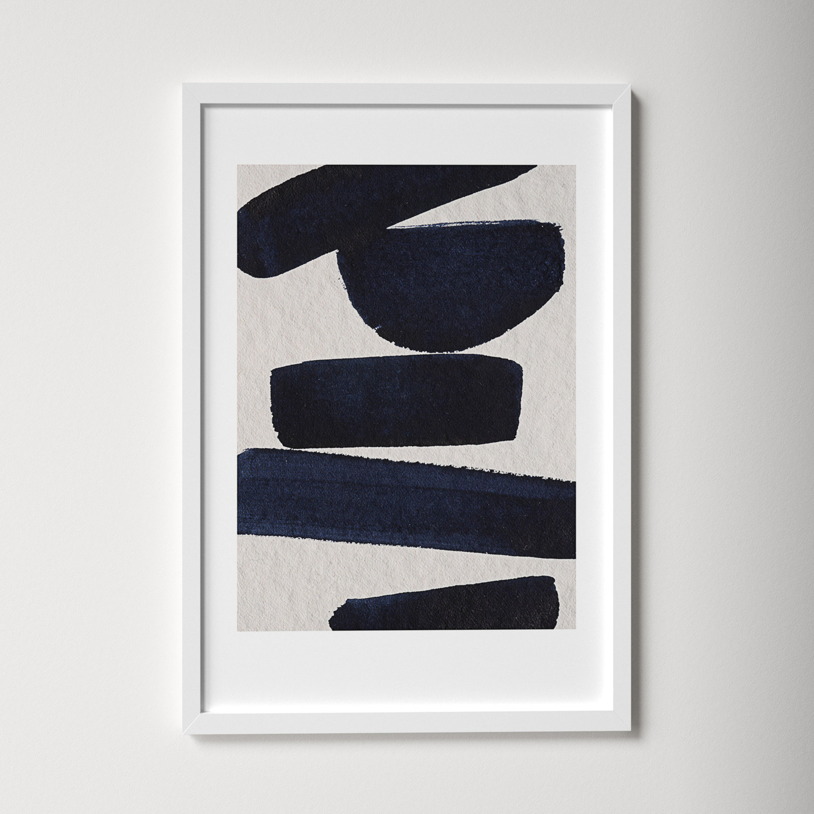 Japandi 5 by Simon West, White, 25.6" H x 17.4" W x 0.88" D