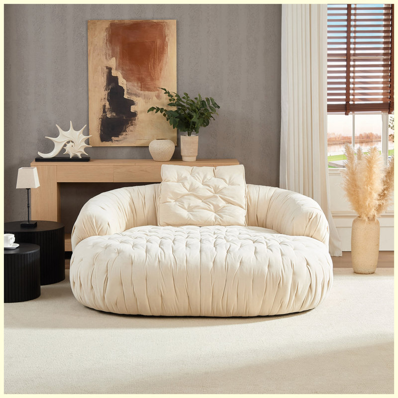 Modern Sofa Couch, Beige