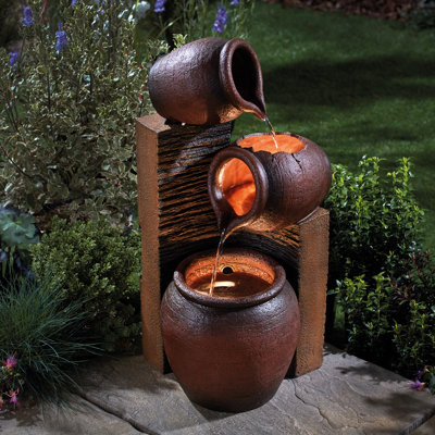 Milpara Weather Resistant Cascade Fountain with Light