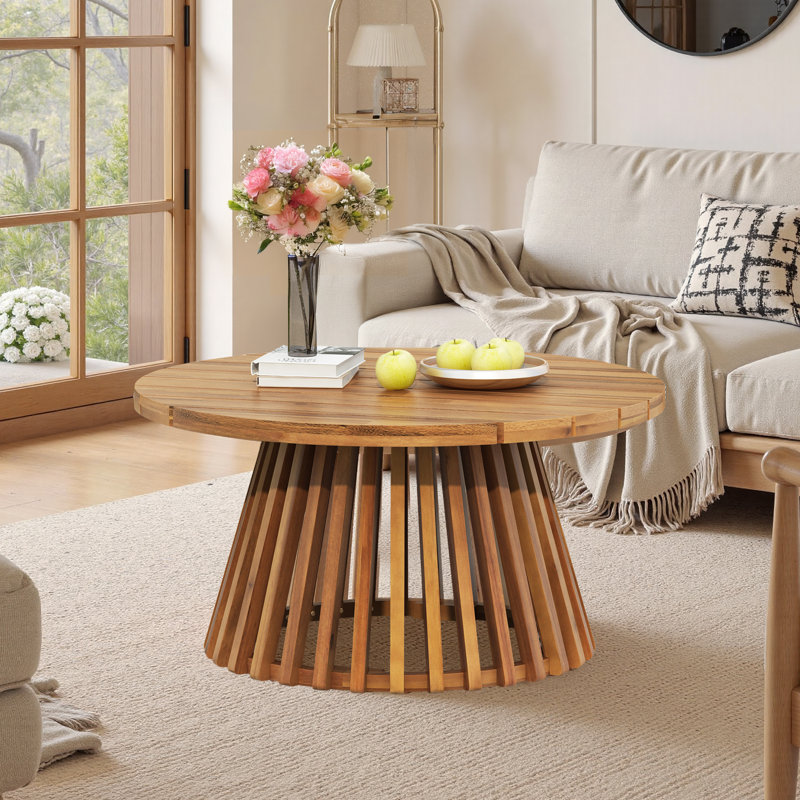 Table basse d'extérieur en bois d'acacia