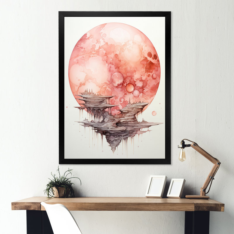 " Planet Haumea Subtle ", Black Picture Framed, 20" H x 12" W x 1" D