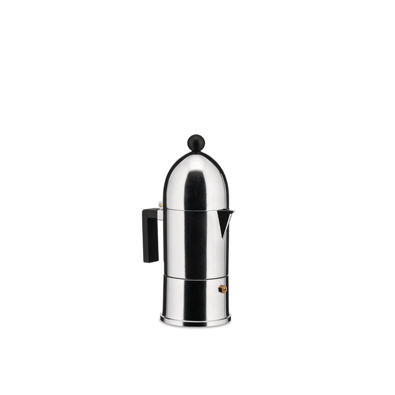 Alessi La Cupola Stovetop Espresso Maker, Small, Black, Mirror Polished