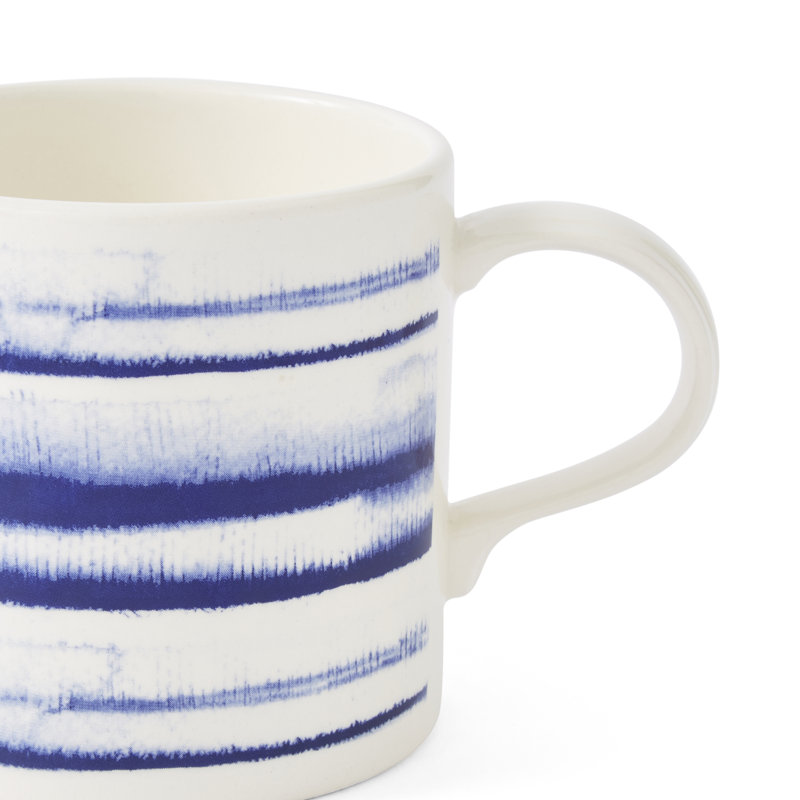 Mug Meirion Short Mugs Blue Wash Horizontal Stripes Mug Single Mug