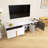 Light Luxury TV Stand For Tvs Up To 70 Inches, Modern TV Cabinet With Metal Legs, 1 Drawer, 2 Cabinets And Adjustable Shelves,White-1538659923