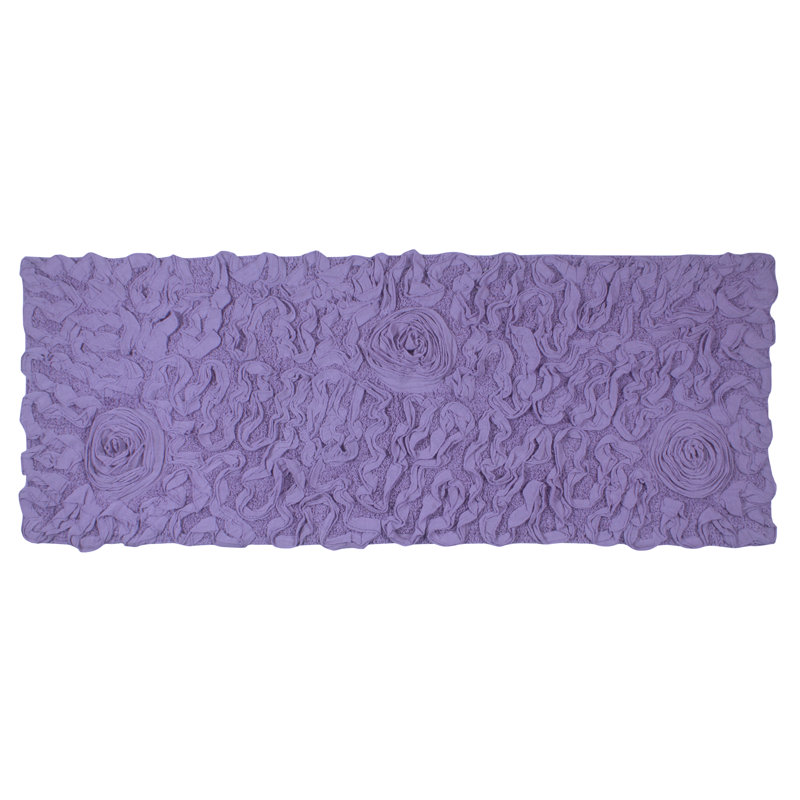 Skak Cotton Bath Rug, 21" W x 54" L, Purple