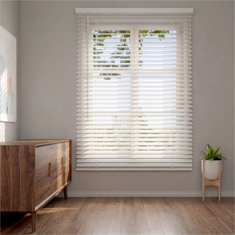 Cordless 1" Light Filtering Vinyl Mini Blinds, White, 30" x 48"
