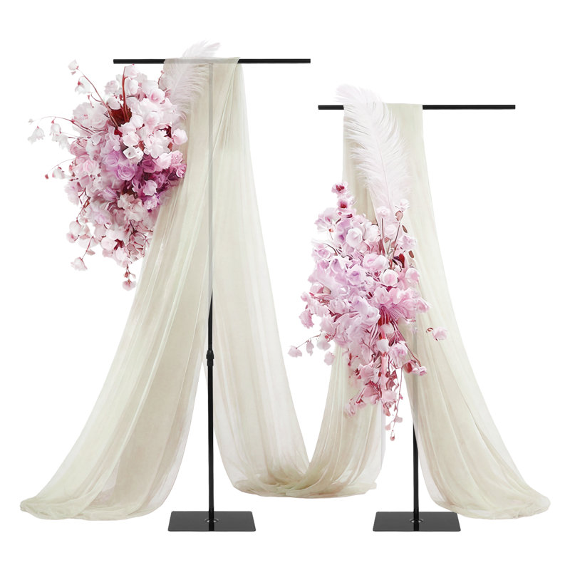 2 supports pour fond de mariage PCS, supports à hauteur réglable, noir, Noir