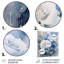 Crème rose bleue crème - décoration murale florale en métal-92736628