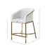 Tabouret de comptoir moderne de 26 po avec cadre en similicuir blanc et acier doré, idéal pour un îlot de cuisine ou un bar, choisissez une hauteur de siège de 31 po, une assise confortable avec un rembourrage en mousse à dossier incurvé, fonctionnelle