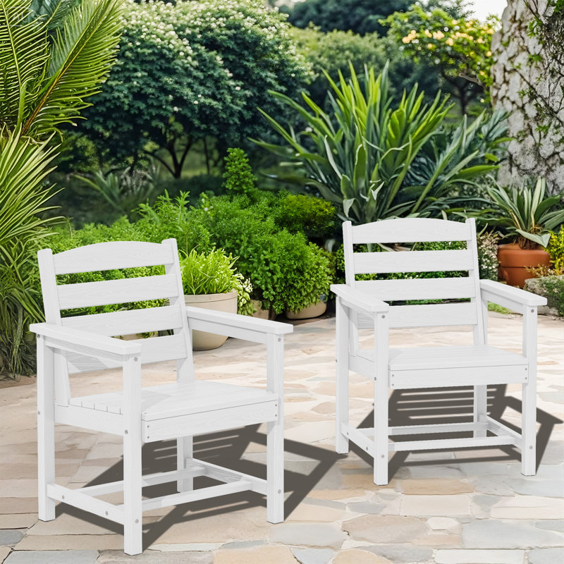 Chaise de patio en PEHD, Blanc