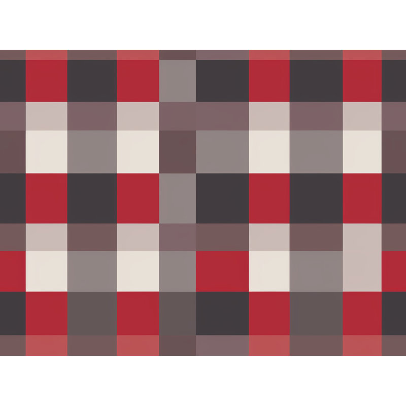 Machine Printed Comforter, Queen Comforter, Gray/Red Gingham