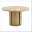 Table de salle à manger ronde en bois avec piédestal à colonne romaine et rangement