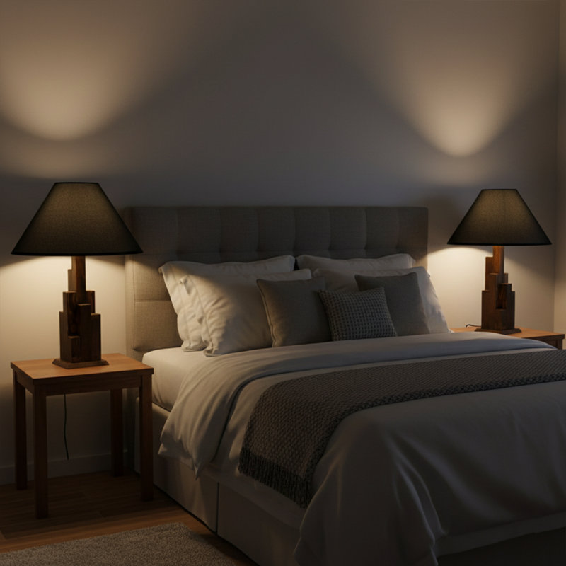 Lampe de table Skyline, Marron foncé, Ink