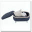 Banc de rangement avec repose-pieds en tissu-893364593